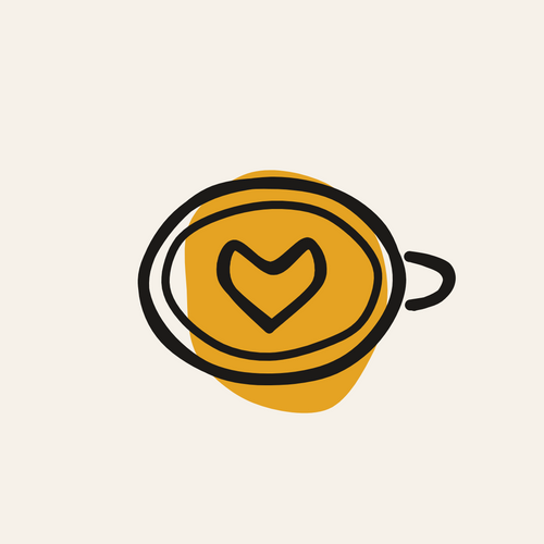 Hand-drawn illustration of a Cafe Latte