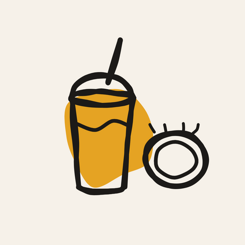 Hand-drawn illustration of the Coco Nuts About You smoothie